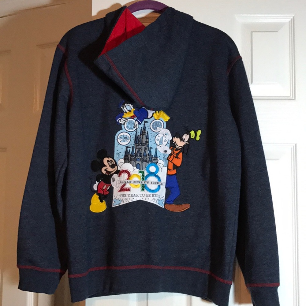 EUC Mickey and friends zip hoodie, kids size XL